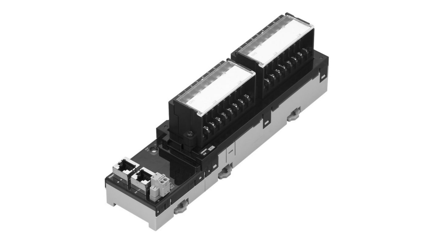 Modulo I/O Omron GX-EC0211 per CJ, compatibile EtherCAT, per controllo encoder e segnali digitali da sensori io-link.