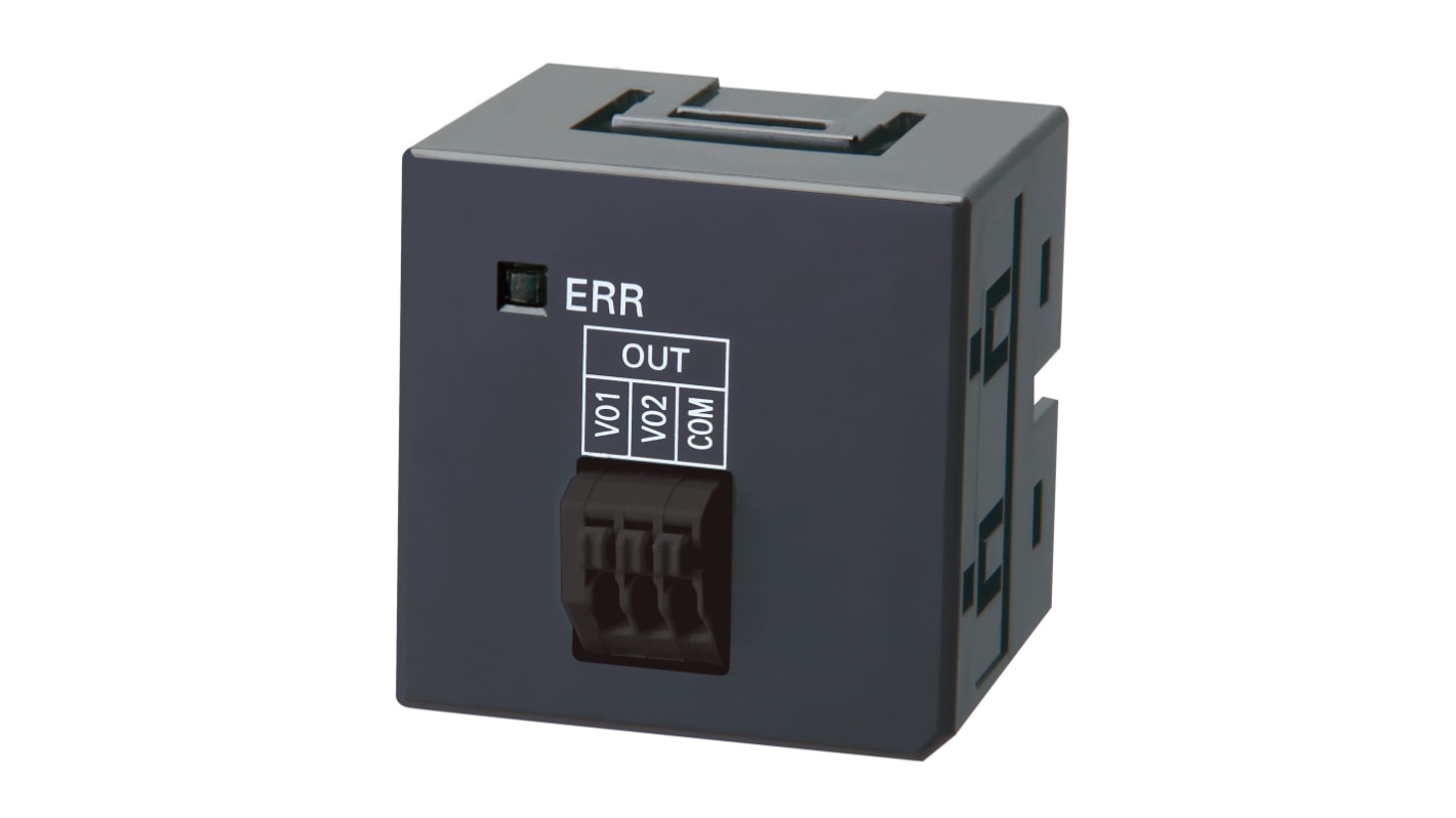 Omron NX1W-DAB21V, modulo I/O analogico per Sysmac NX1P, con 2 uscite da 0 a 10 V e risoluzione 1:4000.