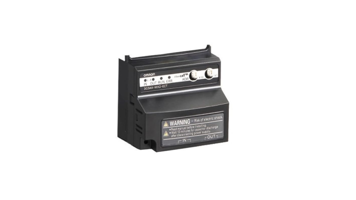 Scheda Opzionale Omron 3G3AX-MX2-ECT per Inverter MX2. Controllo avanzato motori e macchine, ottimizzazione operazioni cicliche e sincronizzazione velocità.