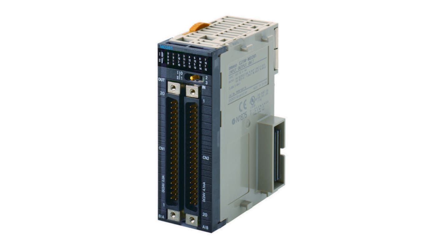 Modulo I/O Omron CJ1W-MD261 per SERIE CJ SYSMAC, 32 uscite digitali NPN, tensione 20,4-26,4 V.