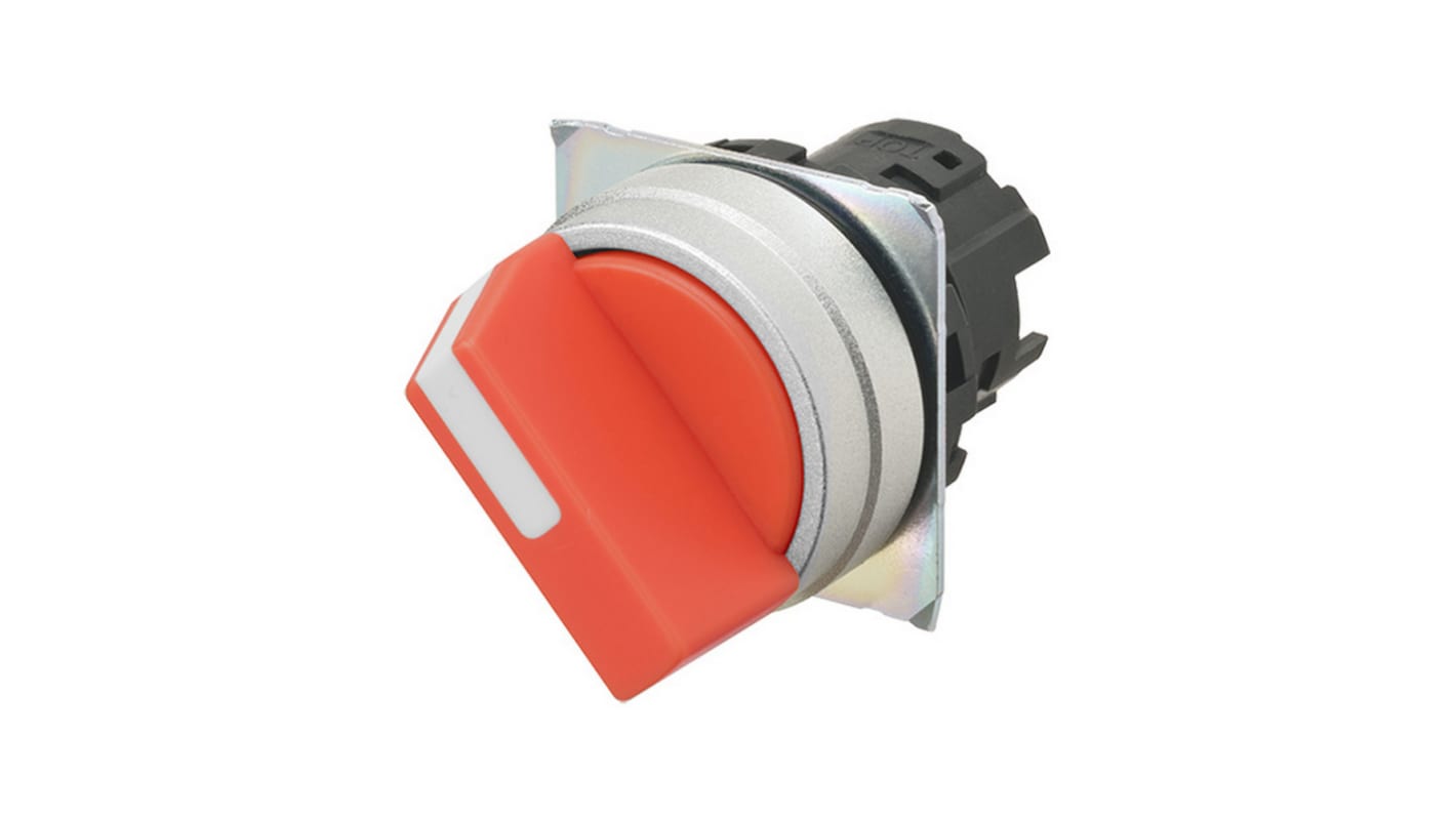 Selettore Omron A22NZ-2MM-NRA, 2 posizioni, diametro 22mm, montaggio su collare, grado di protezione IP66.