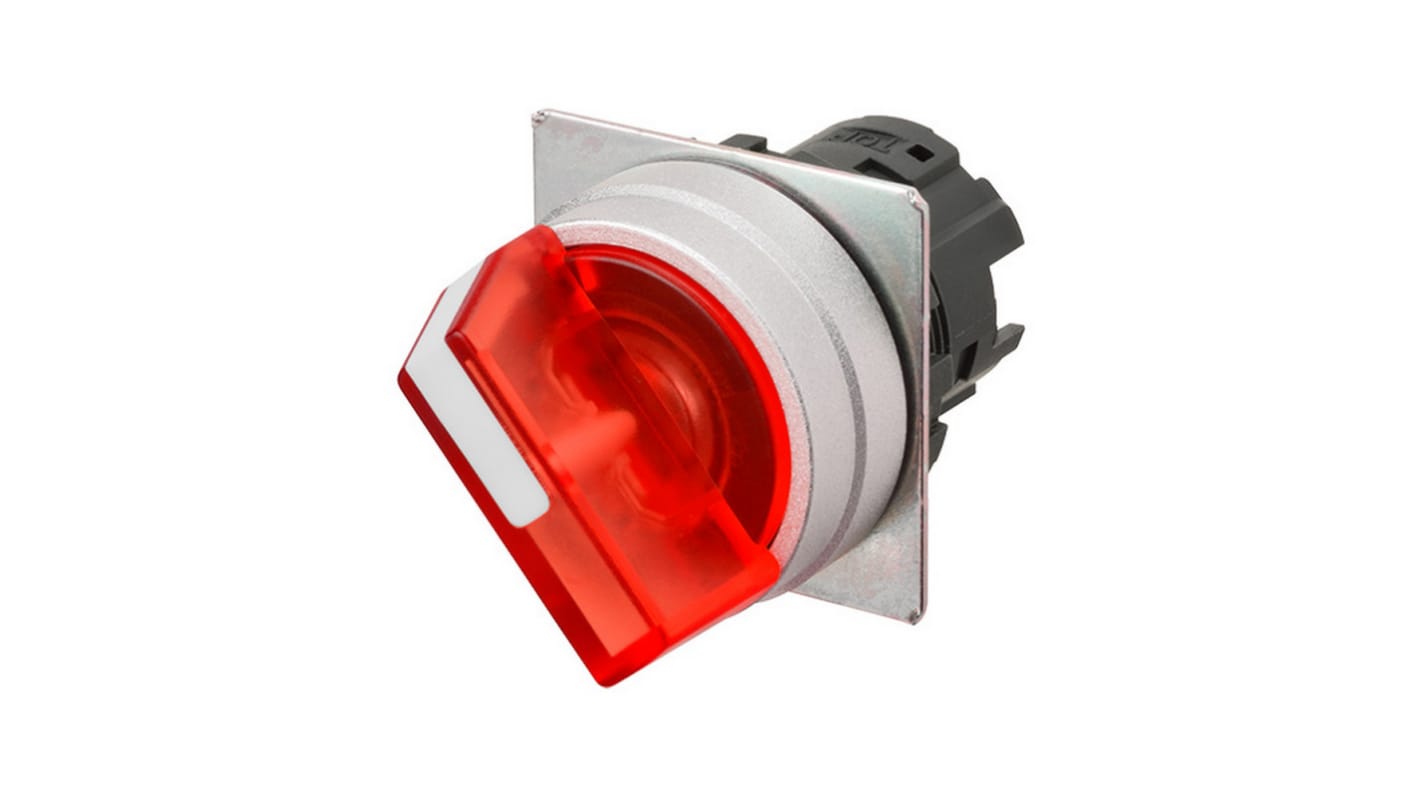 Selettore Omron A22NZ-2MM-TRA, 2 posizioni, diametro 22mm, montaggio su collare, grado di protezione IP66.