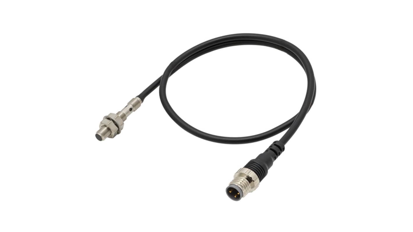 Sensore di prossimità induttivo cilindrico Omron E2E-S05S12-CJ-B1 0.3M, PNP, rilevamento 1,2 mm, grado di protezione IP67.