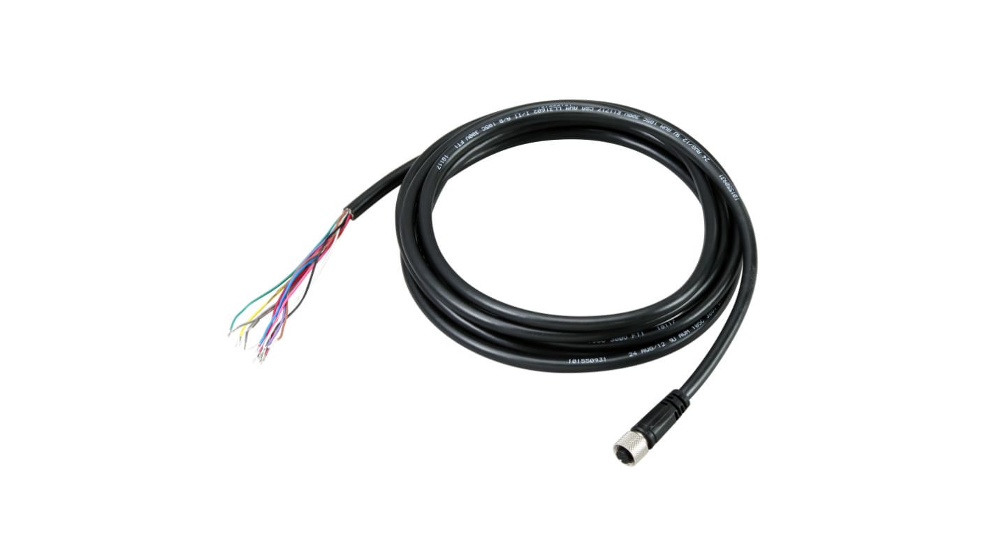 Cavo conduttore M12 Omron V430-W8-3M, lungo 3m, per lettori di codici V430-F, con interfaccia rapida e funzioni di comunicazione.