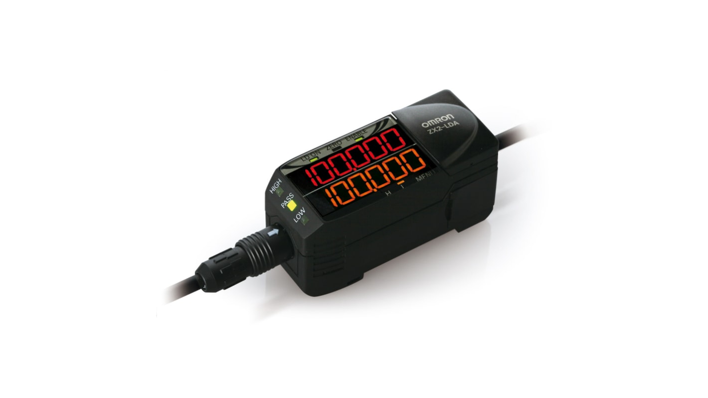 Omron ZX2-LDA41 2M, unità amplificatrice con cavo da 2m, uscita NPN/PNP, timer e sintonizzazione intelligente.