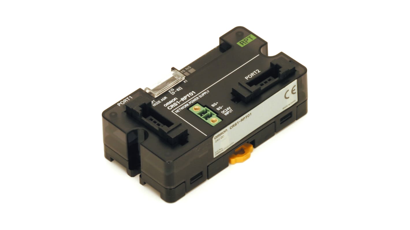 Ripetitore Omron CRS1-RPT01 per rete CompoNet, estensione fino a 1.500m, 93,75 kbps. Ottimizza cablaggio e previene guasti.