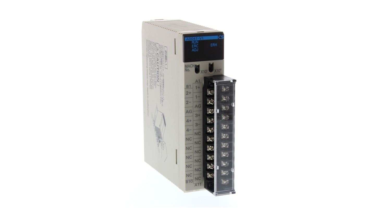 Modulo ingresso analogico Omron CS1W-AD041-V1 per PLC serie CS, supporta 4-20 mA, con scalatura e isolamento tra canali.