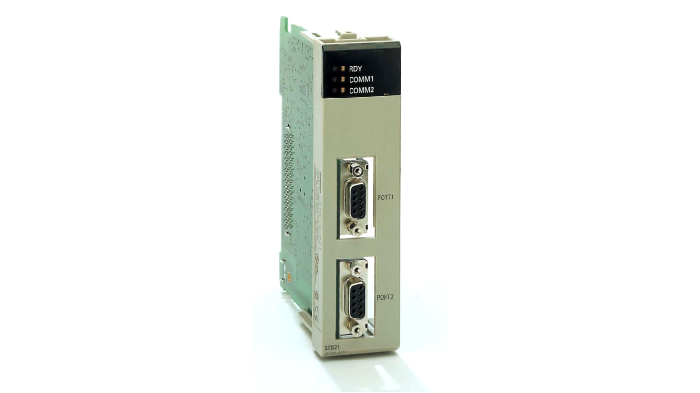 Modulo di comunicazione Omron CS1W-SCB21-V1 per PLC serie CS, con 2 porte RS-232C e compatibilità DeviceNet e PROFIBUS-DP.