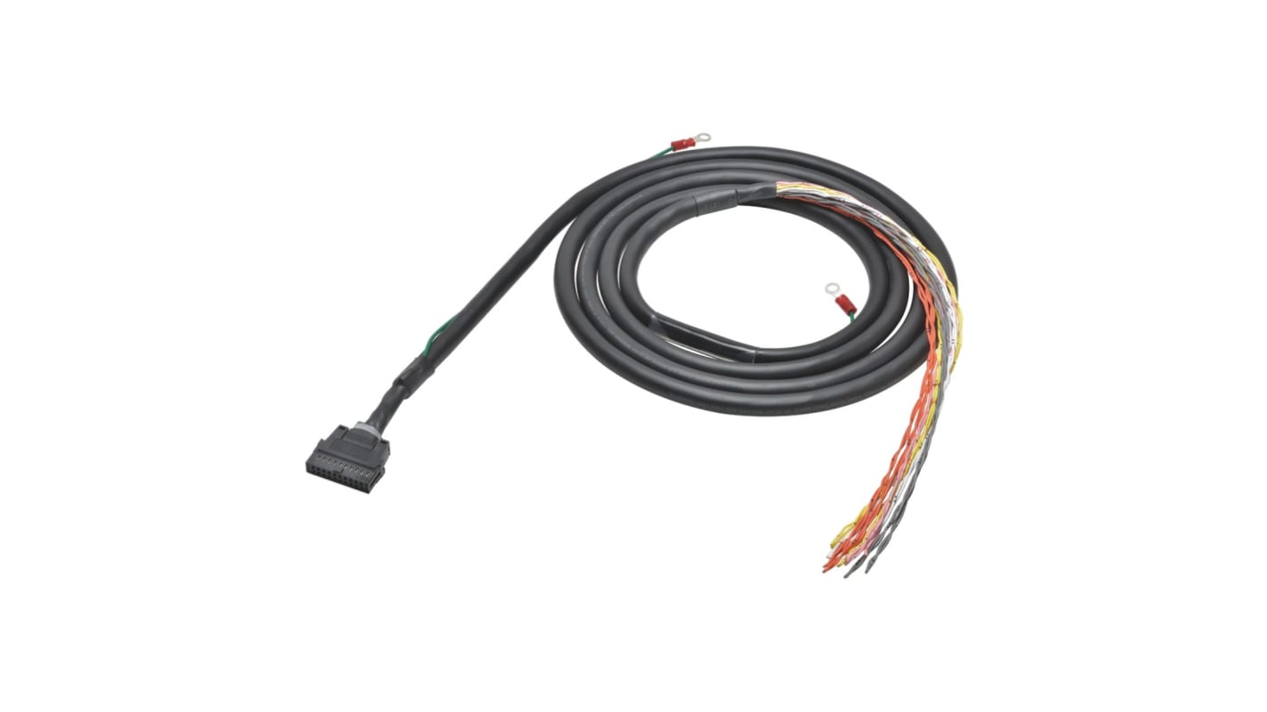 Cavo di collegamento Omron XW2Z-RA200C per moduli I/O a impulsi, schermato, compatibile con terminali relè G70V e connettori G70A.