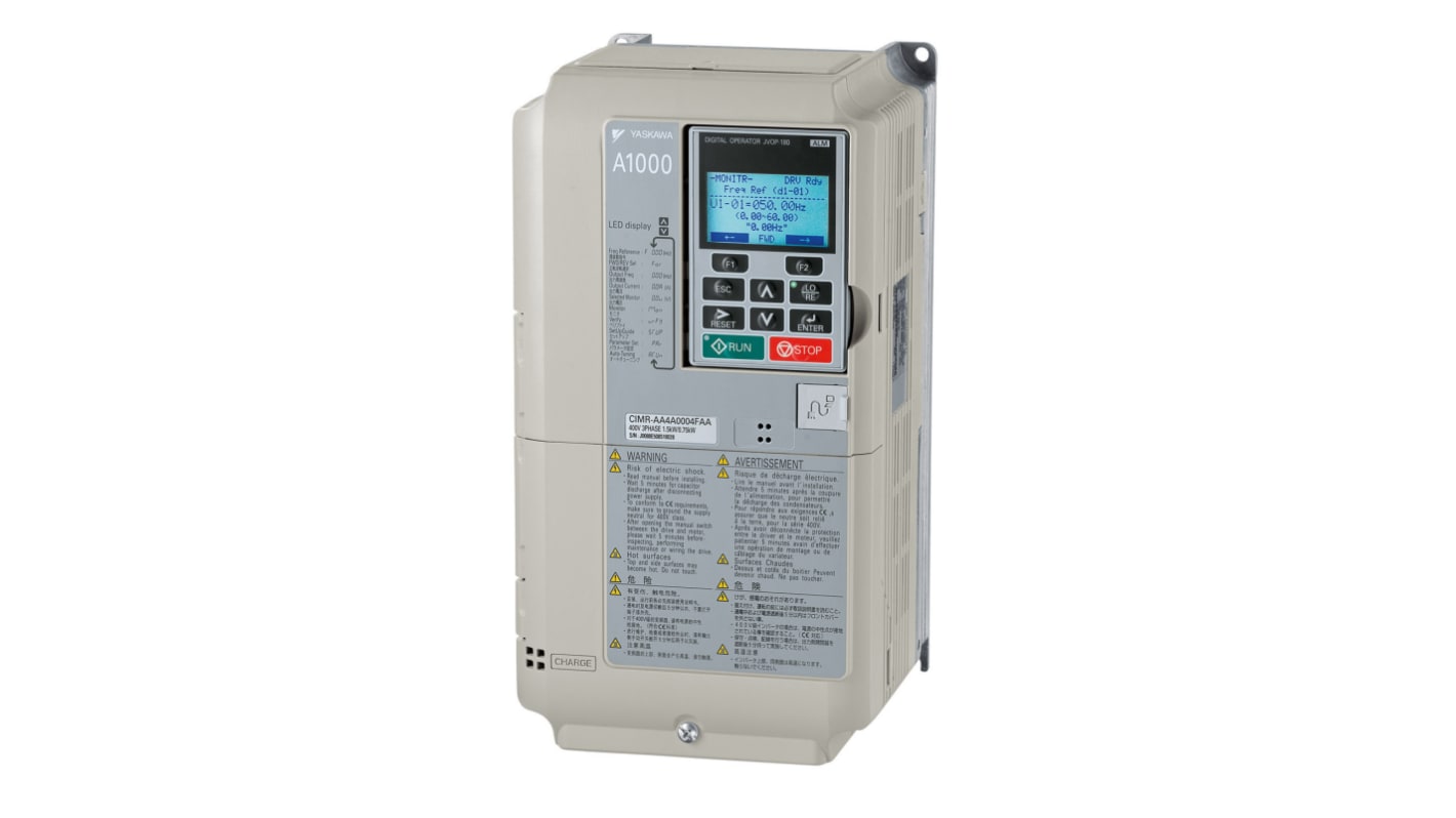 Omron CIMR-AC4A0011FAA, inverter trifase 5,5 kW, 400 V, 11,1 A, IP20, compatibile MODBUS e RS-422/RS-485.
