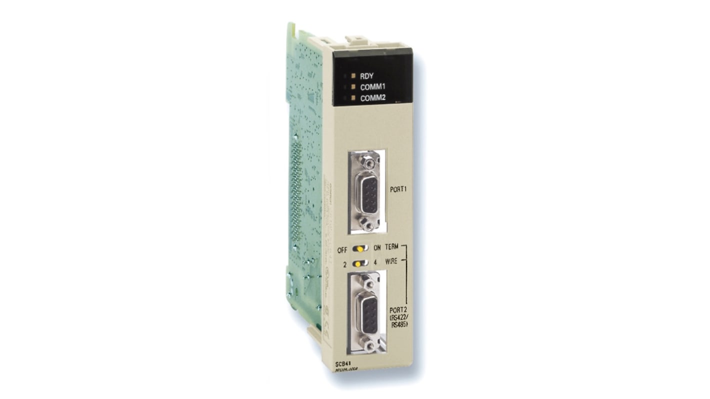 Modulo di comunicazione Omron CS1W-SCB41-V1 per serie CS, con porte RS-232C e RS422/485, compatibile con PLC.