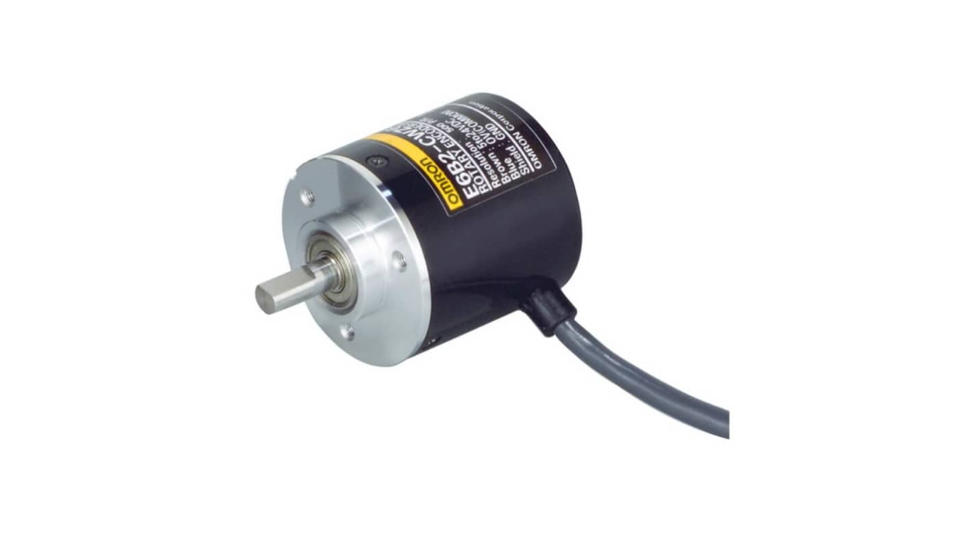 Encoder incrementale Omron E6B2-CWZ6C, 360 impulsi/giro, uscita NPN, 0,5 m, IP50, rotazione max 6000 giri/min.