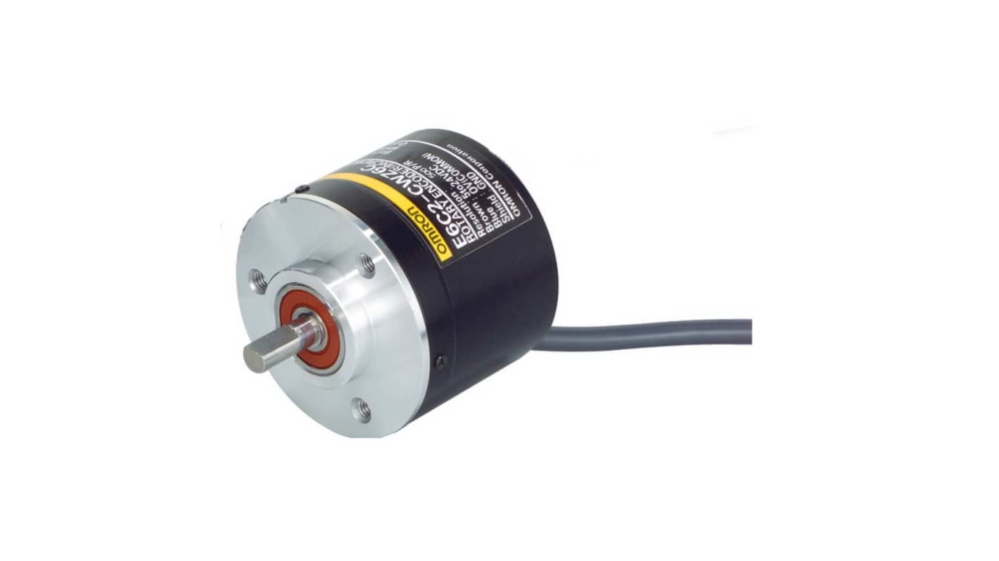Encoder rotativo incrementale Omron E6C2-CWZ6C, 360 impulsi/giro, uscita NPN, 2 m, IP64, max 6000 giri/min.
