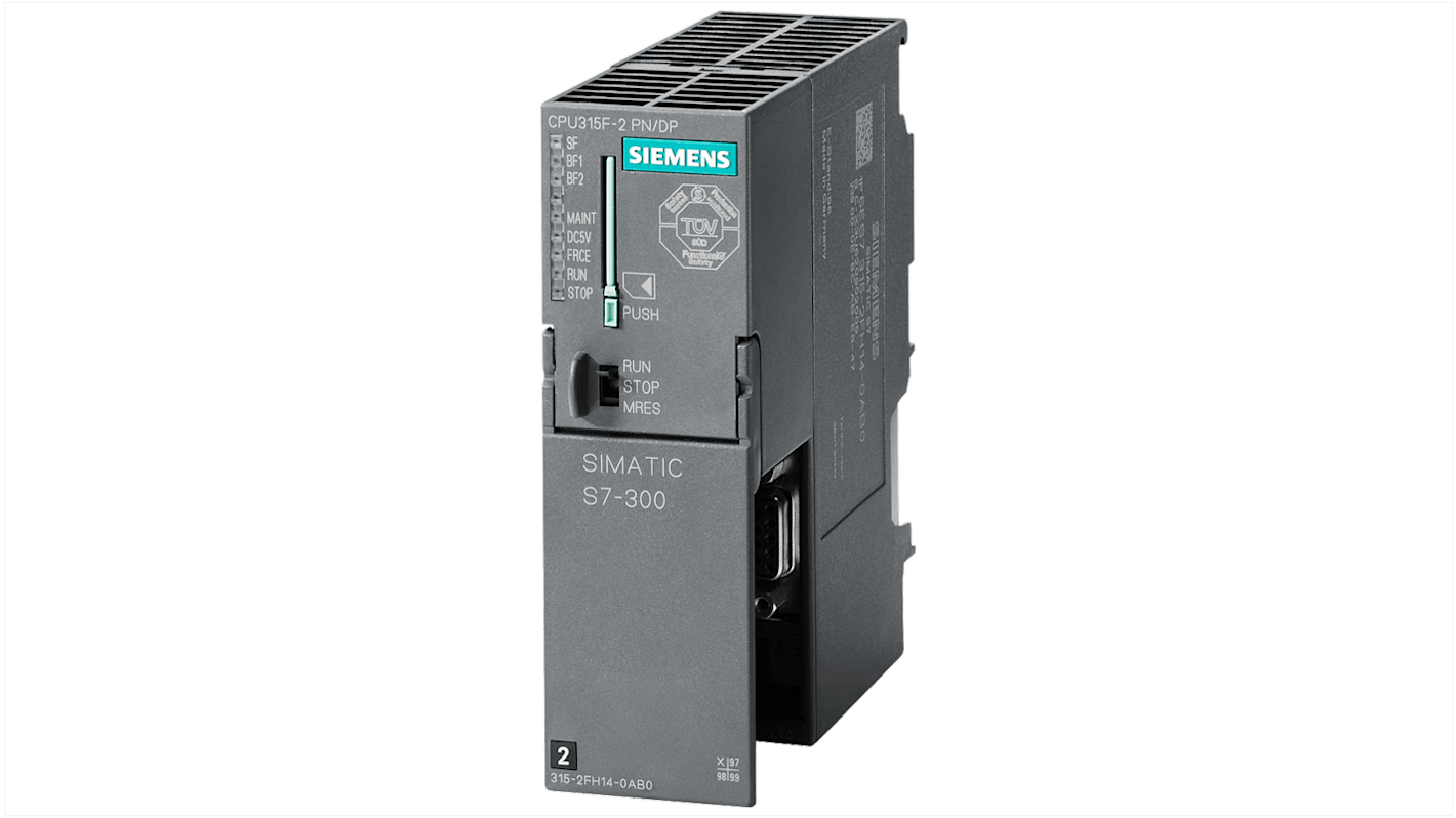 CPU PLC Siemens 6ES7315-2FJ14-0AB0, 512 kB, 24 V, Ethernet, 130 x 125 x 40 mm, progettata per SIMATIC S7-300.