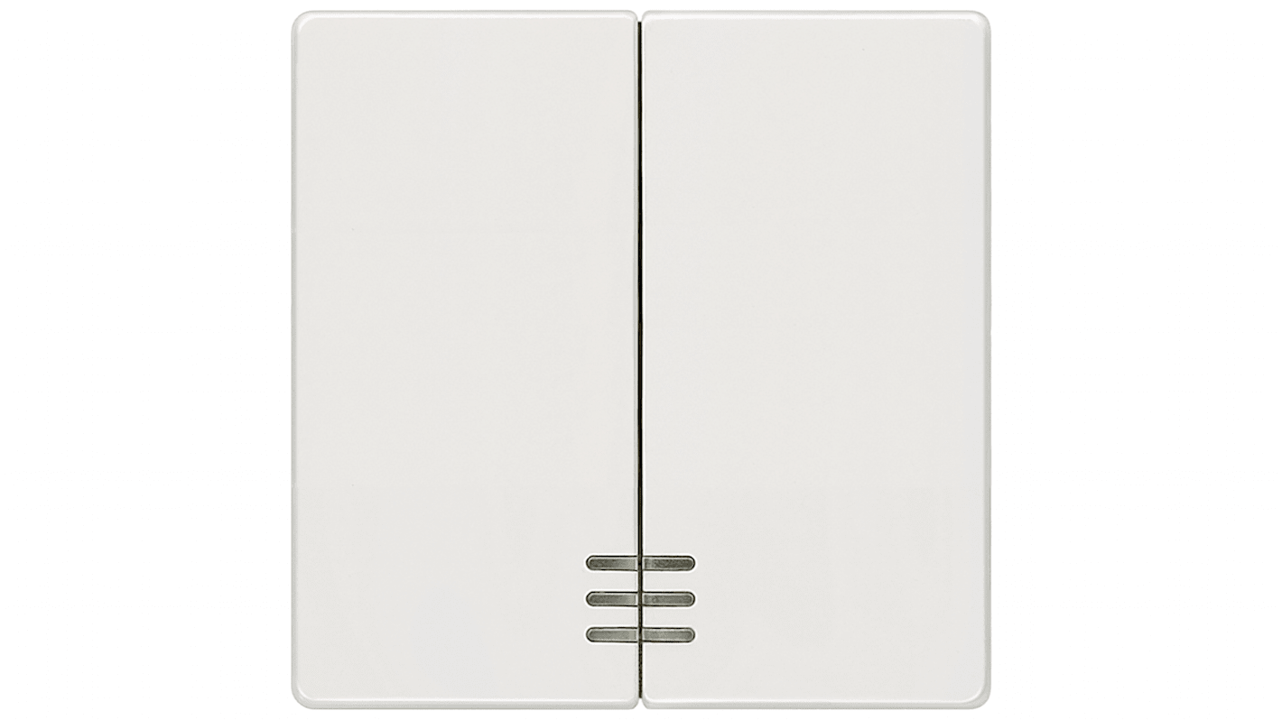 Interruttore a bilanciere Siemens 5TG6204, bianco titanio, per commutazione e spegnimento, dimensioni 55mm x 55mm, classe di protezione IP20.