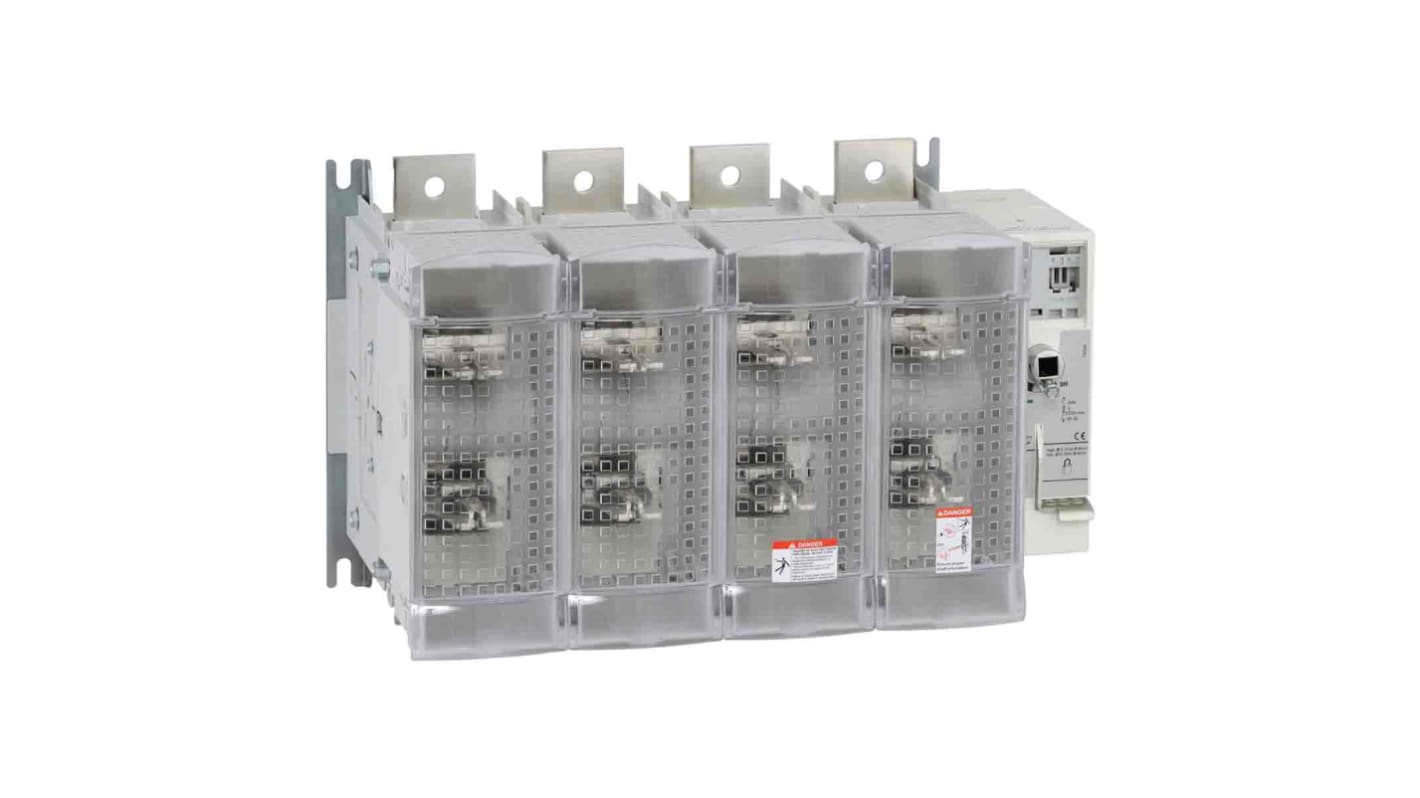 Sezionatore portafusibili Schneider Electric TeSys GS2S, 4 poli, 630A, 400V, maniglia destra, temperatura -20/+70°C.