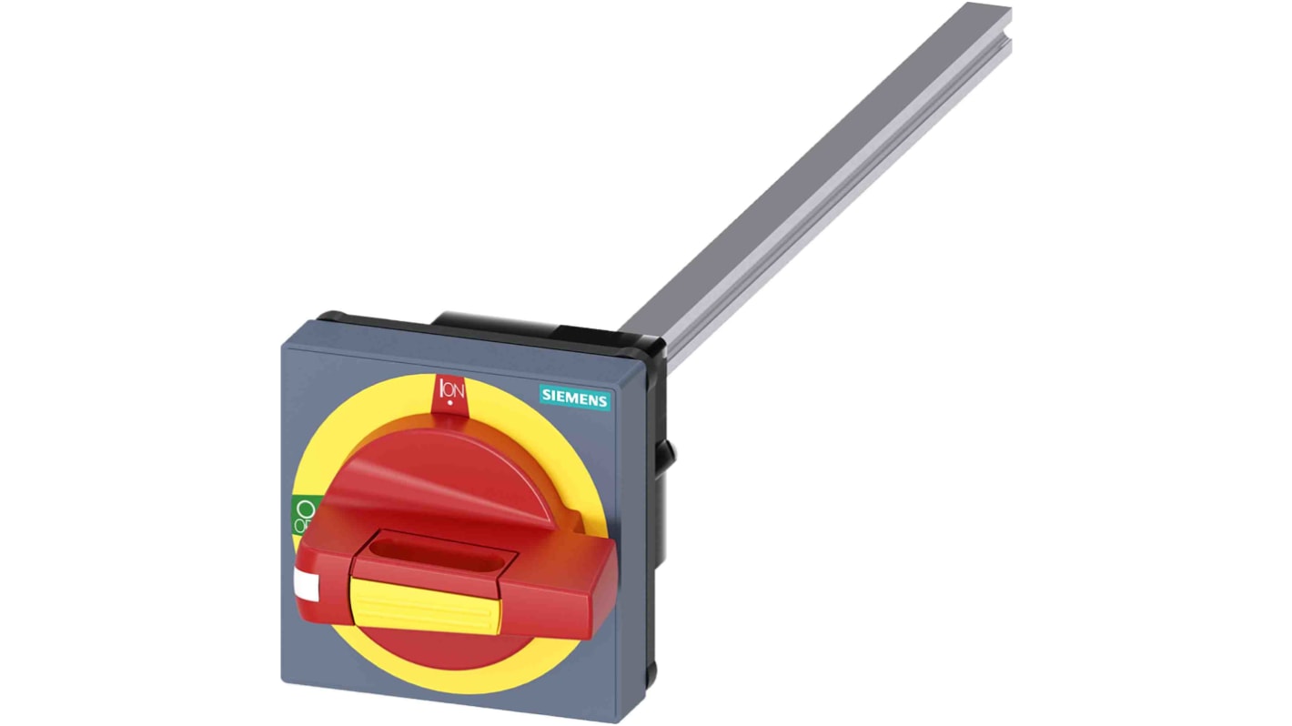 Manopola rotante Siemens 8UD1171-2AF25 per accoppiamento porta serie Sentron, compatibile con 3KD e 3KF, impugnatura grigia bloccabile.