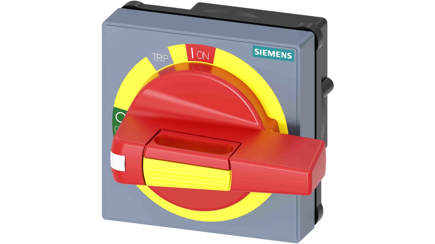 Manopola rotante Siemens 8UD1731-0AB25 per 3VA2, lunghezza 55mm, colore rosso-giallo, protezione IP65, bloccabile.