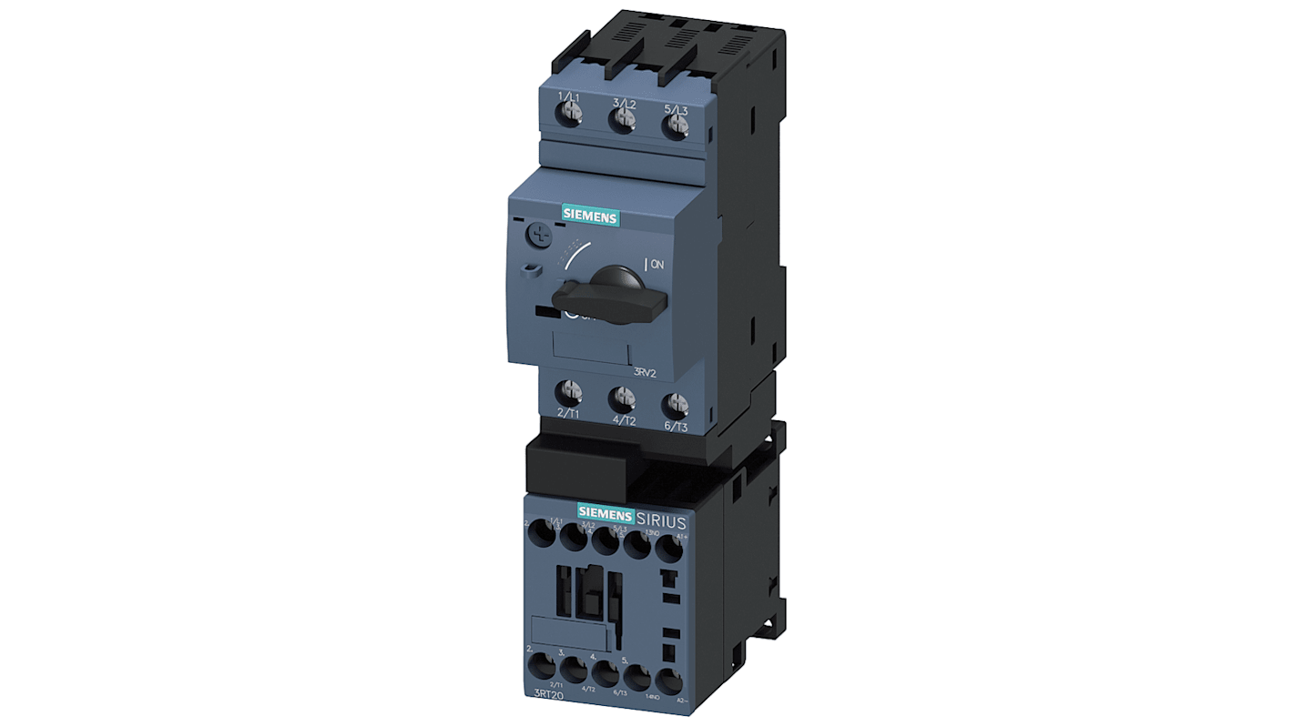 Starter DOL Siemens 3RA2110-0DA15-1BB4, 90 W, 690 V, 3 poli, IP20, design modulare, diagnostica espandibile.