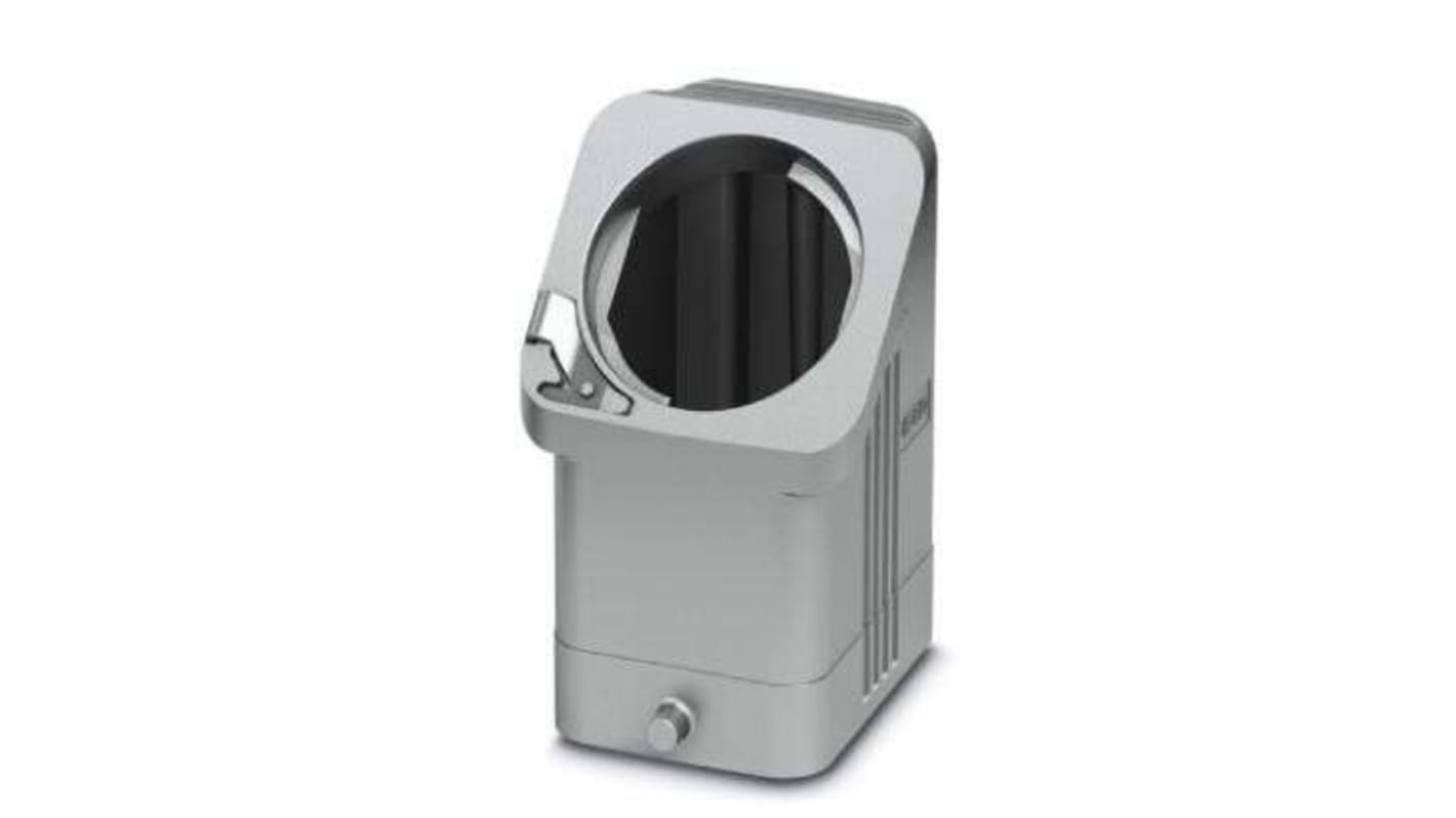 Contenitore Phoenix Contact HC-HV06 in alluminio grigio, IP66, resistente da -40 °C a 125 °C. Flangia a baionetta EVO. Ideale per applicazioni industriali.