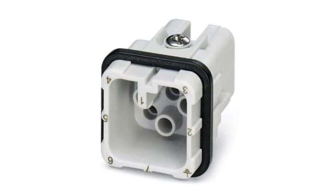 Modulo Maschio Phoenix Contact HC-D07-I-CT-M-42V, 10A, 7 vie, lega di rame, codice 1425005. Ideale per temperature da -40 °C a 125 °C. Con collegamento a crimpare.