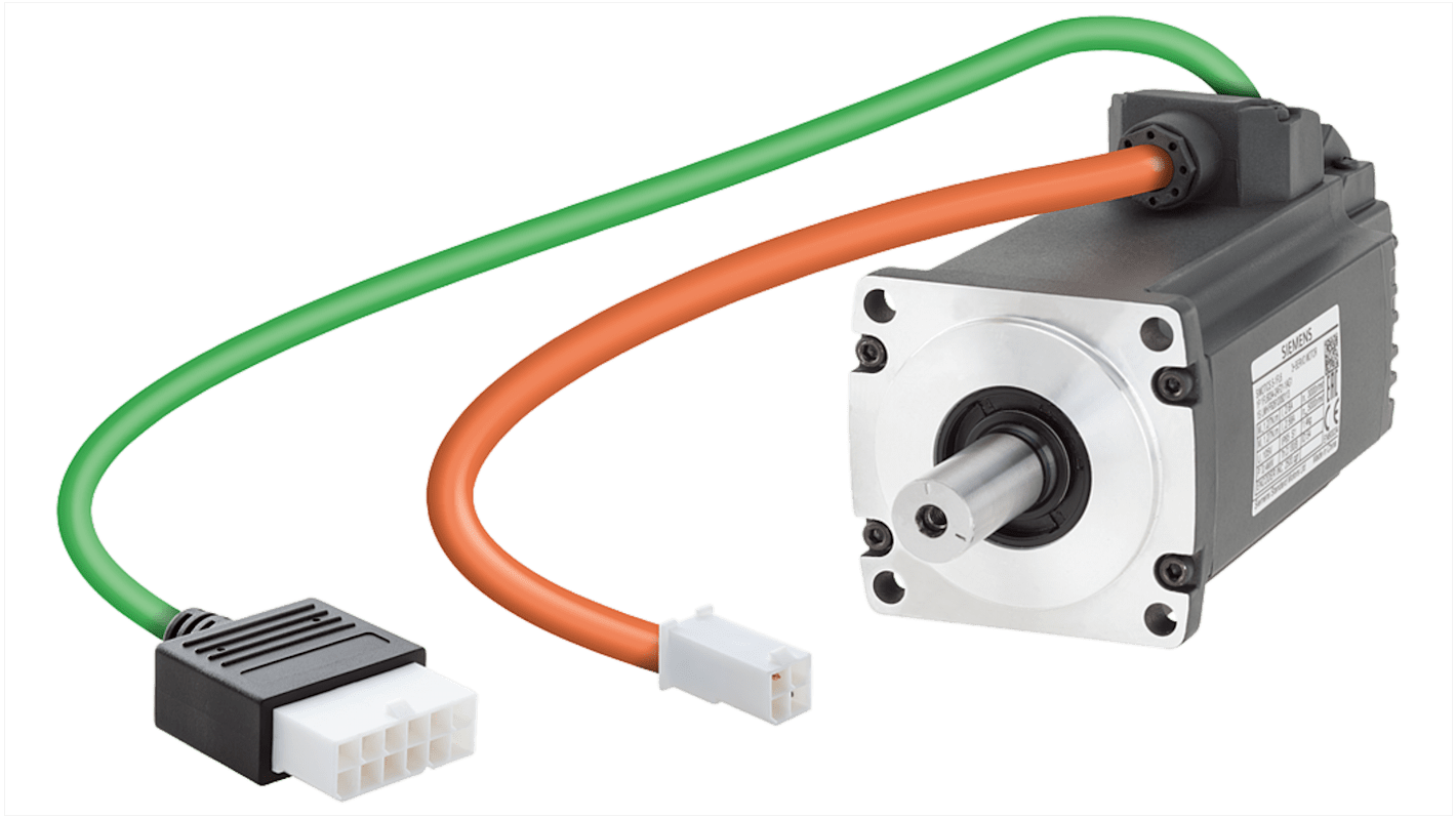 Motore c.a. sincrono Siemens 1FL6032-2AF21-1AG1, 200 W, 230 V, montaggio a flangia, grado di protezione IP65.