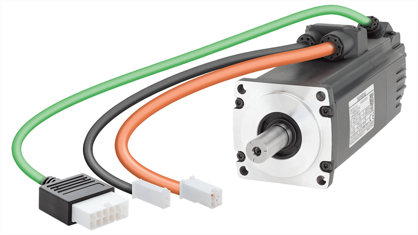 Motore c.a. sincrono Siemens 1FL6034-2AF21-1AH1, 400 W, 3000 rpm, montaggio a flangia, grado di protezione IP65.