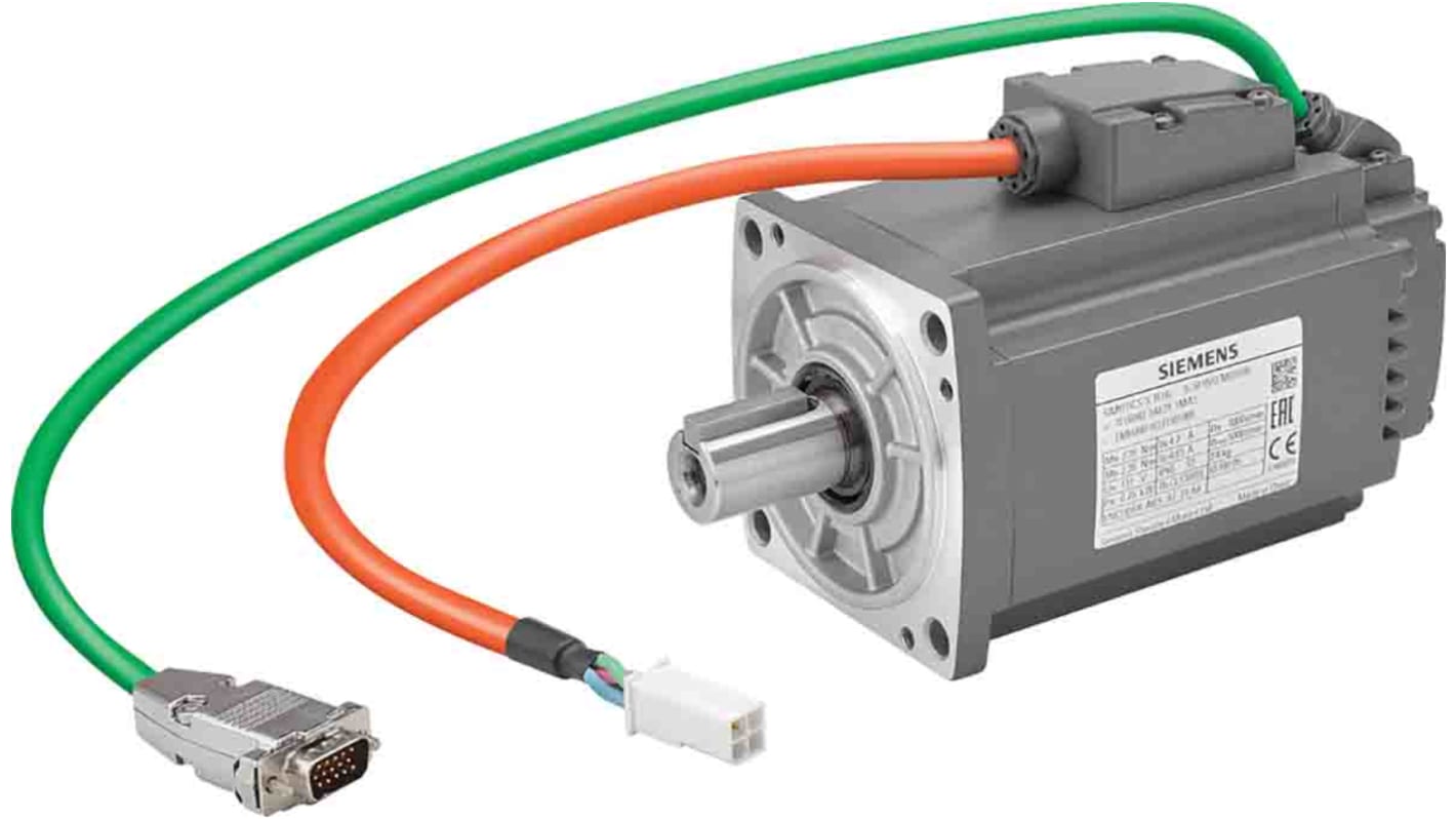 Motore c.a. sincrono Siemens 1FL6042-2AF21-1MB1, 750 W, 230 V, montaggio a flangia, grado di protezione IP65.
