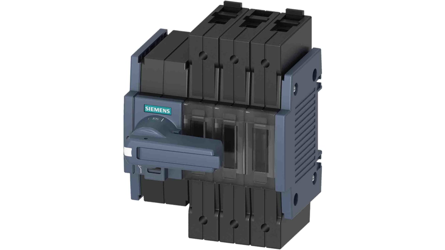 Sezionatore interruttore Siemens SENTRON 3KD, 32A, 3 poli, montaggio su guida DIN, temperatura operativa -25/+70 °C.