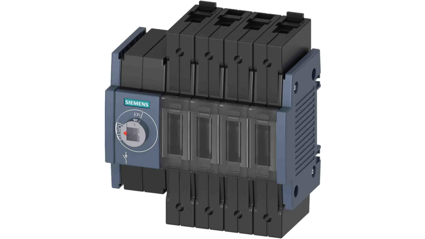 Sezionatore interruttore Siemens SENTRON 3KD, 4 poli, corrente 63 A, montaggio su guida DIN, classe di protezione IP20.