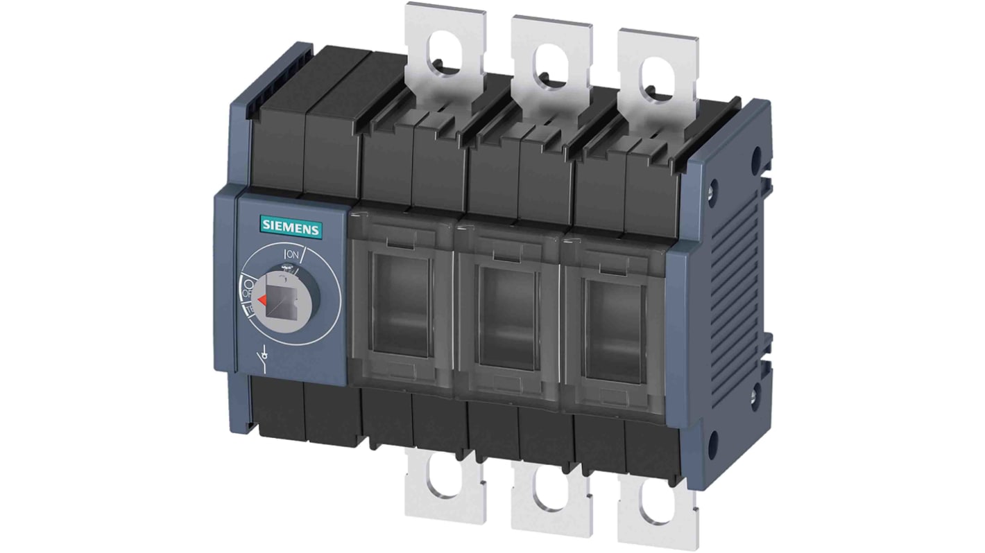 Sezionatore interruttore Siemens SENTRON 3KD, 160A, 3 poli, montaggio su guida DIN, classe di protezione IP20.