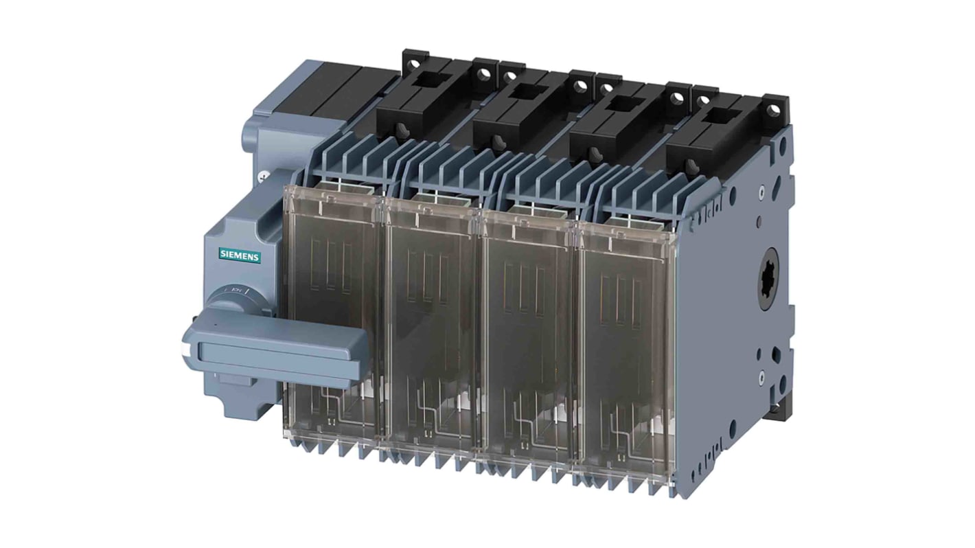 Sezionatore portafusibili Siemens 3KF1408-2LB11, 4 poli, corrente 80 A, montaggio su guida DIN, colore grigio, classe IP20.