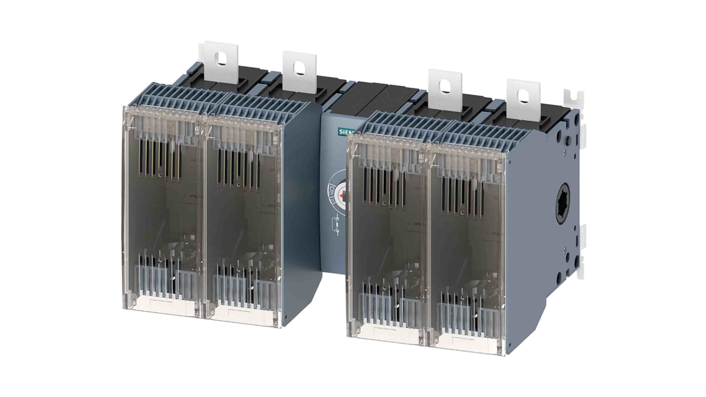 Sezionatore portafusibili Siemens 3KF4440-0MF11, 4 poli, 400 A, montaggio superficiale, fusibili NH1/NH2, IP20.