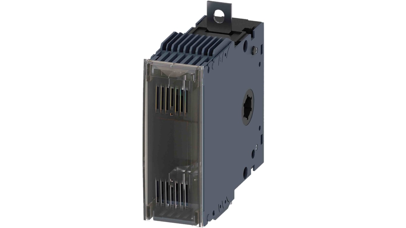 Sezionatore portafusibili Siemens SENTRON 3KF9305-0AA00, colore grigio, con collegamento elettrico a terminale piatto.