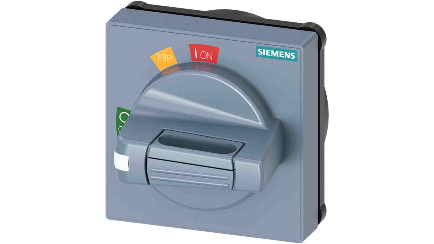 Manopola rotante Siemens 8UD1721-0AB11 per interruttori 3VA1/2, grado di protezione IP65, dimensioni 75x75x76,8 mm, colore grigio.