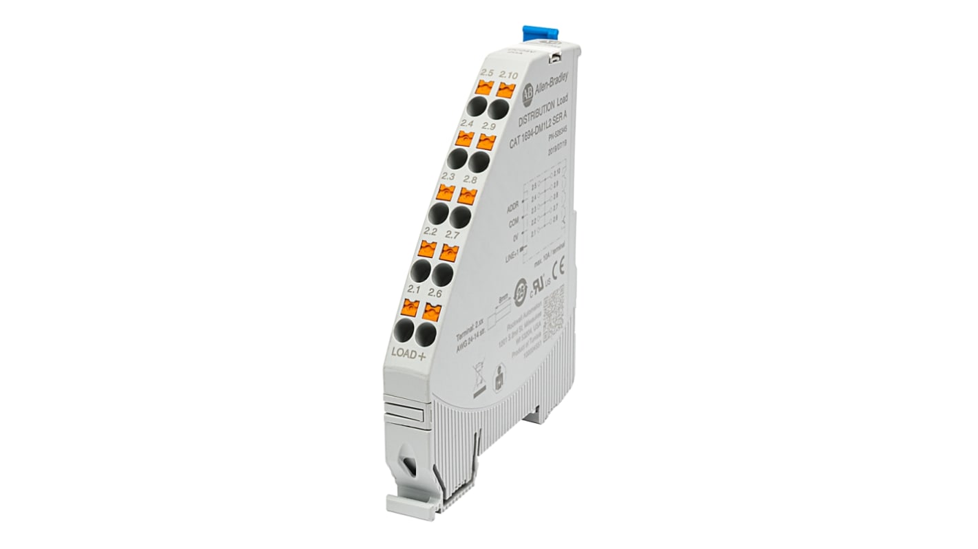 Interruttore elettronico di circuito Rockwell Automation 1694-DM2L2, 20A, 24V, con monitoraggio di corrente e tensione.