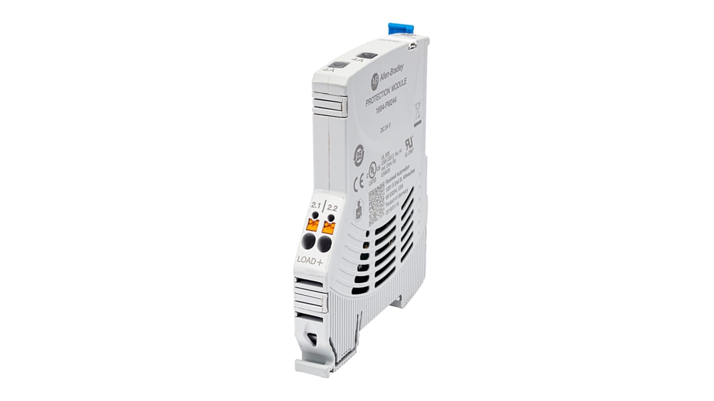 Interruttore elettronico di circuito Rockwell Automation 1694-PM233, 2 canali, 3A, 24V, con monitoraggio di corrente e tensione.