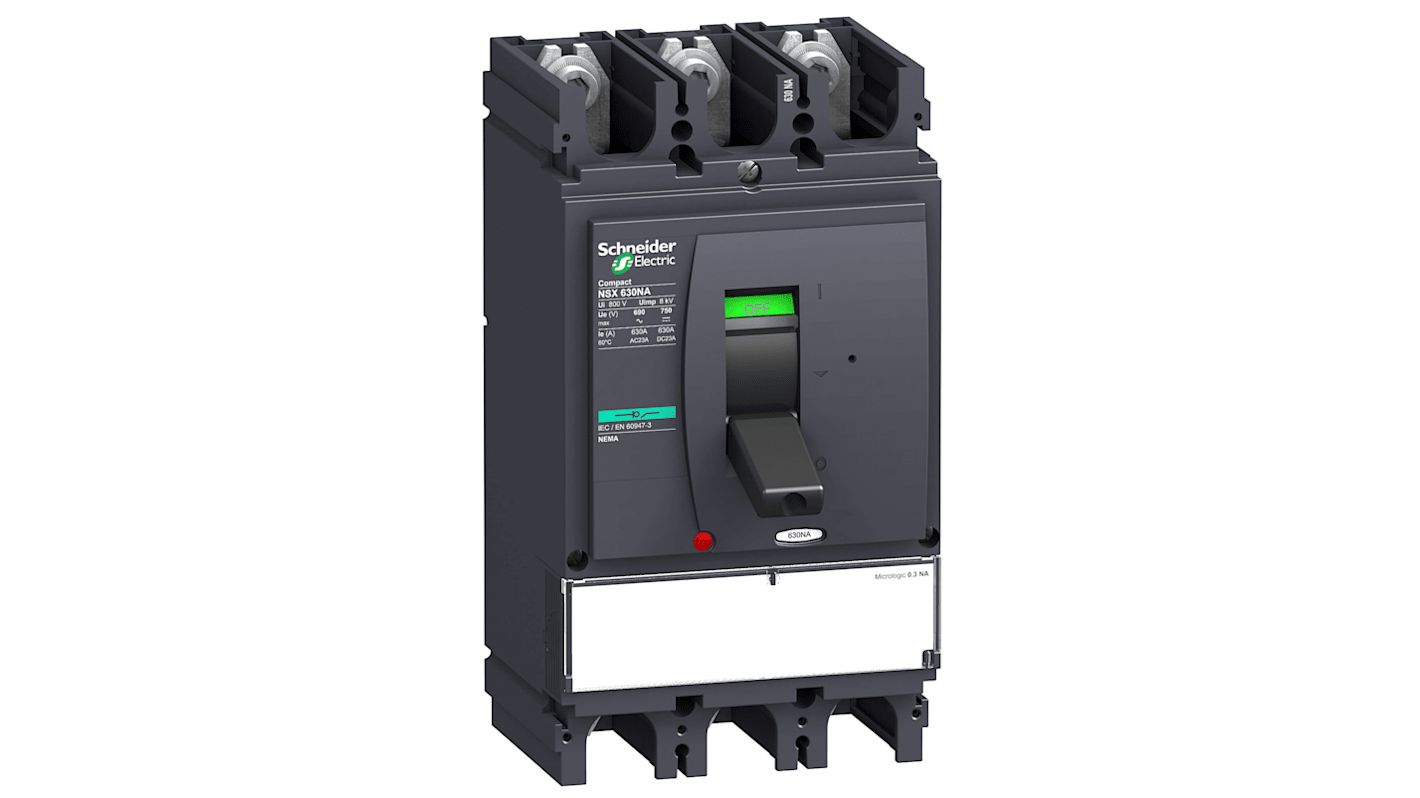 Sezionatore interruttore Schneider Electric LV432956, 3 poli, corrente 630A, grado di protezione IP40, per applicazioni industriali.