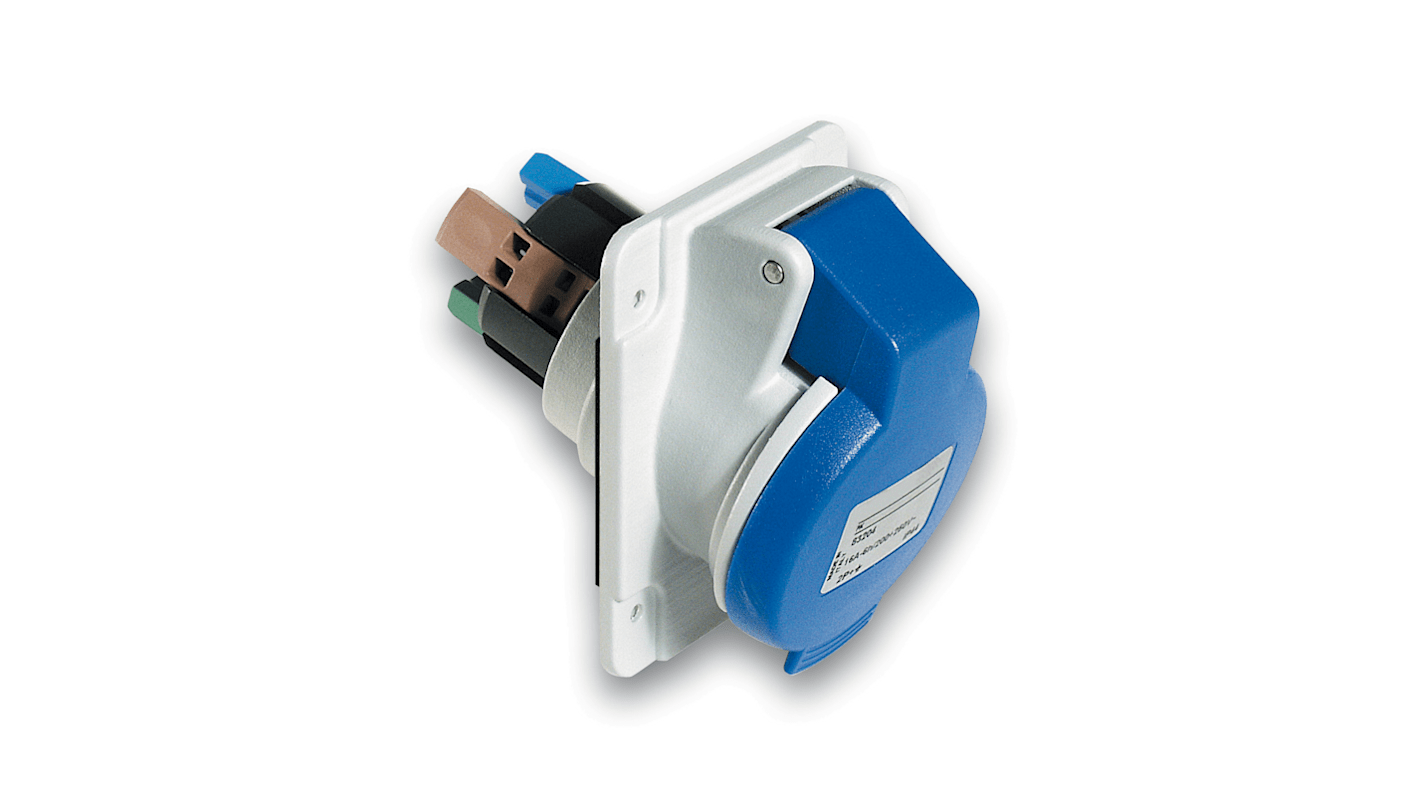 Connettore femmina diritto Schneider Electric PKY32F423, 32A. Raccordo snap-on, pressacavo autocentrante. Prodotto Green Premium per applicazioni industriali.