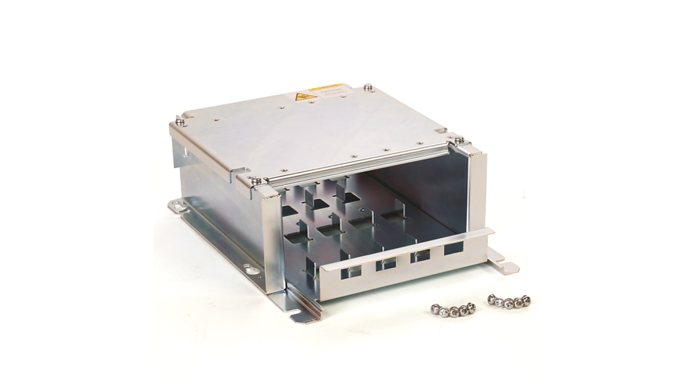 Kit di montaggio Rockwell Automation 1492-MUA2B-A7-A10 per telaio 1756 e 1771, include modulo di conversione e gruppo di montaggio.