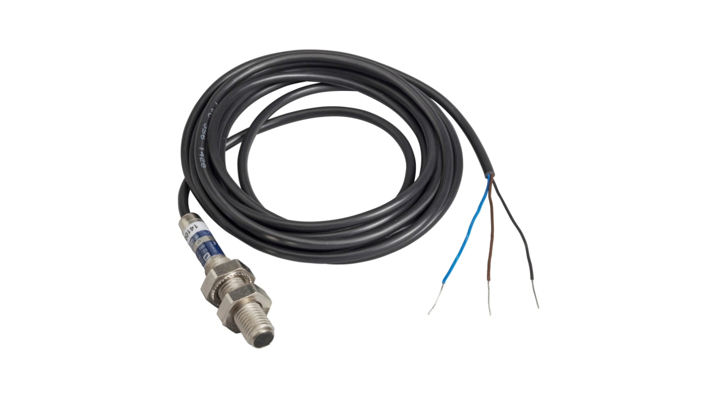 Sensore fotoelettrico Telemecanique Sensors XUAH0203, rilevamento diretto fino a 2 m, contenitore metallico, alimentazione DC, IP67.