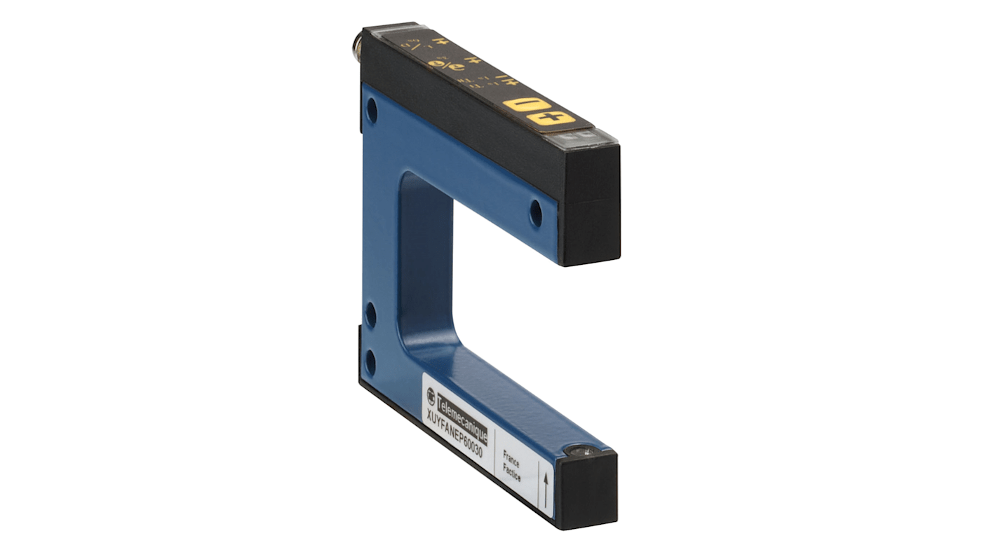 Sensore fotoelettrico a forcella Telemecanique Sensors XUYFANEP40050, rilevamento a 50 mm, uscita PNP/NPN, grado di protezione IP65.