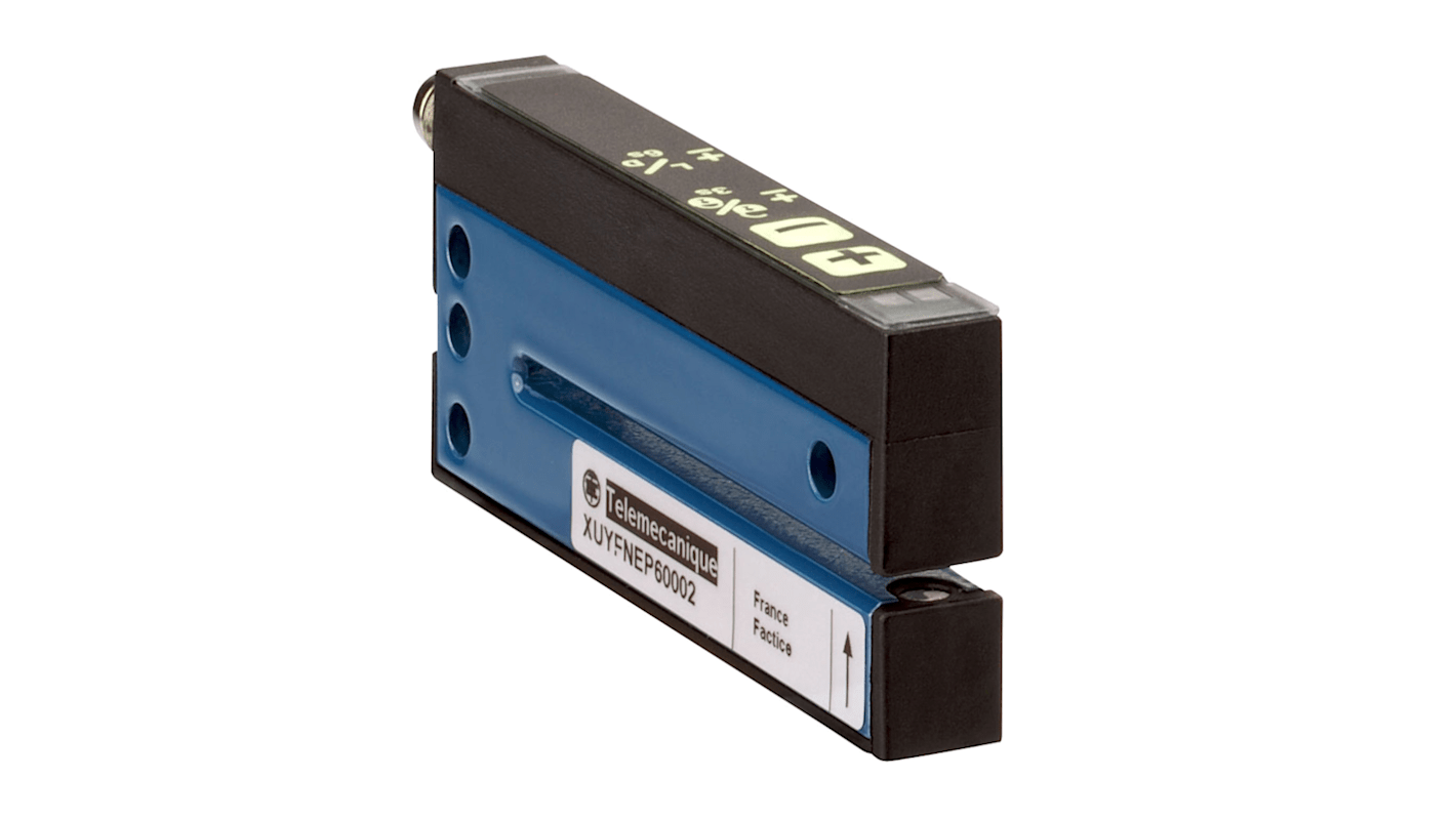 Sensore fotoelettrico a forcella Telemecanique Sensors XUYFNEP40005, rilevamento a 5 mm, uscita PNP/NPN, grado di protezione IP65.