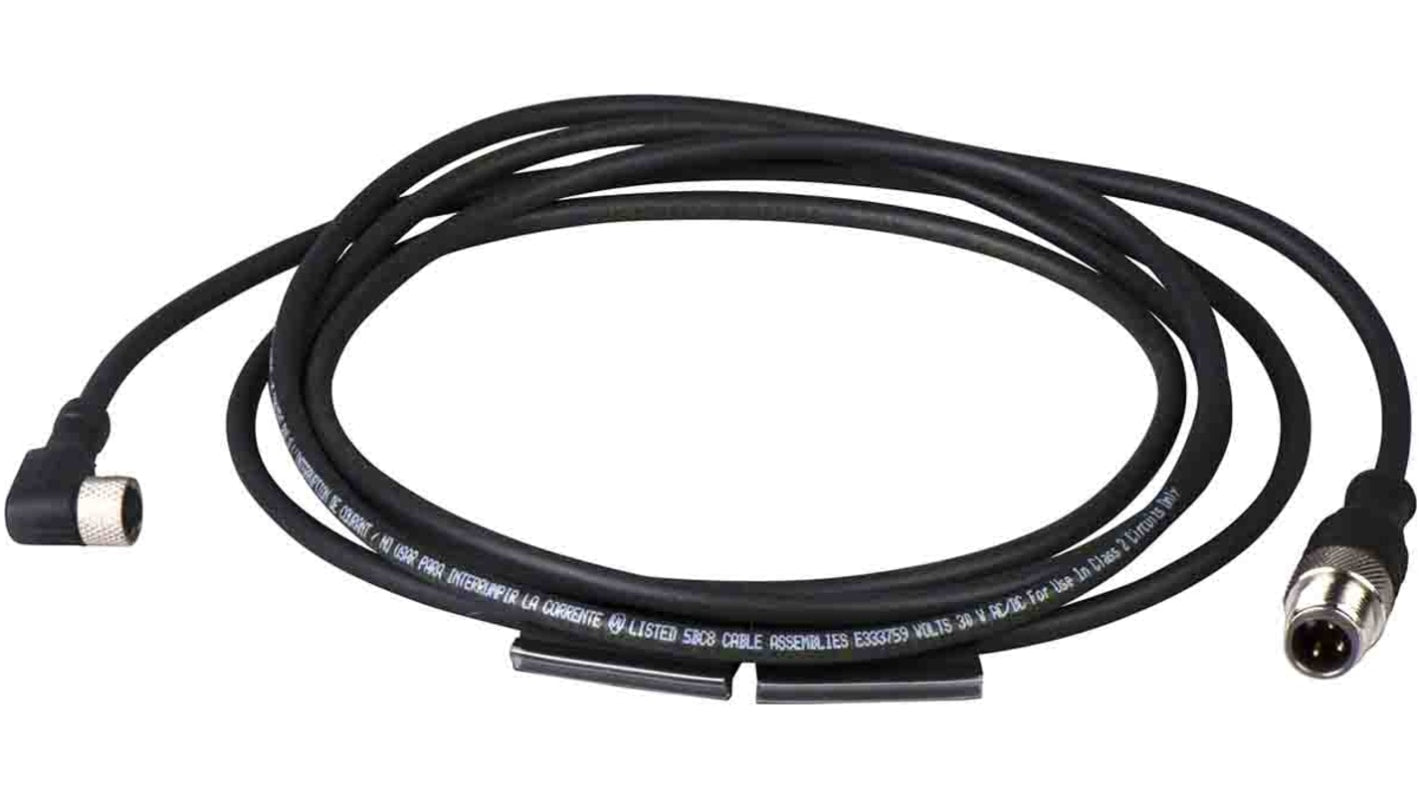 Cavo sensore/attuatore Telemecanique Sensors XZCR1509041J1, 4 cond. M12 Maschio/M8 Femmina, L. 1m, connettori IP65/IP67/IP69K, isolamento PUR. Ideale per applicazioni industriali.