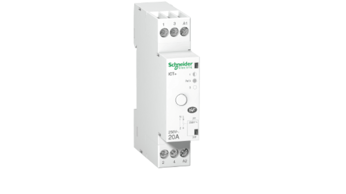 Contattore modulare Schneider Electric A9C15031, 1 polo, 20 A, 230 V, per controllo illuminazione LED e piccoli motori.