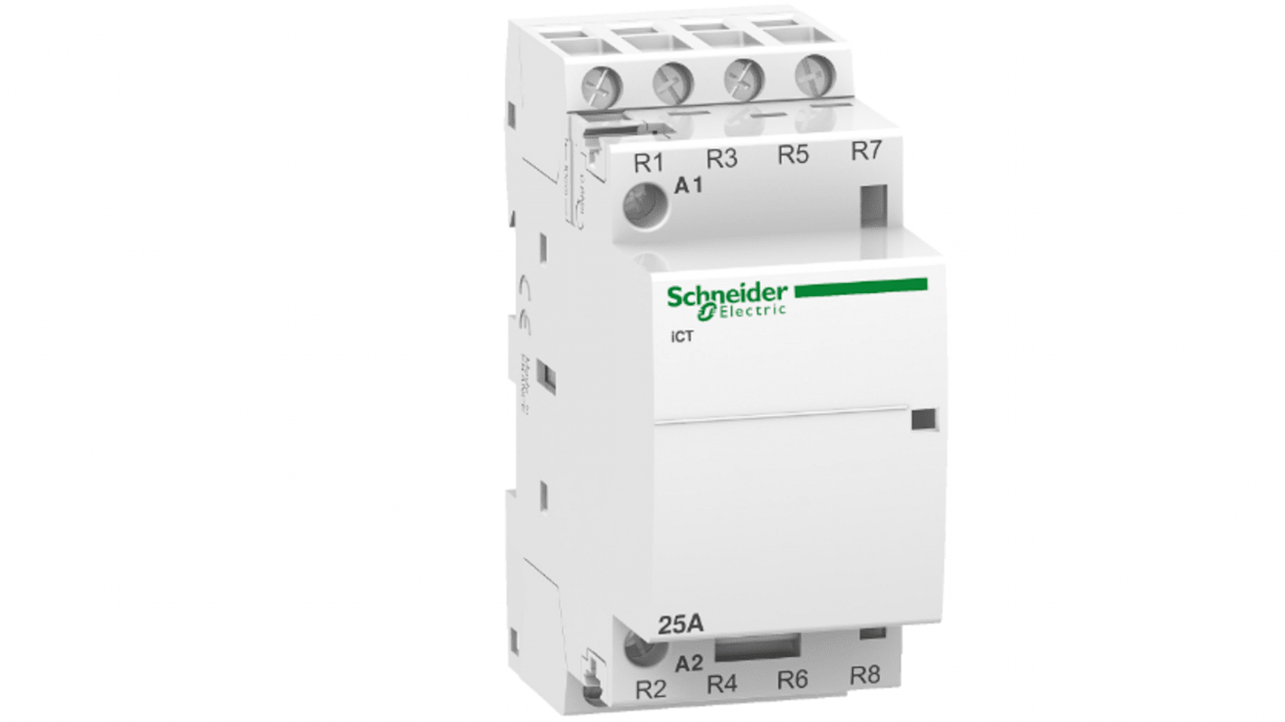 Contattore Schneider Electric A9C20137, 4 poli, 4 contatti NC, 25 A, 400 VAC, montaggio su guida DIN.