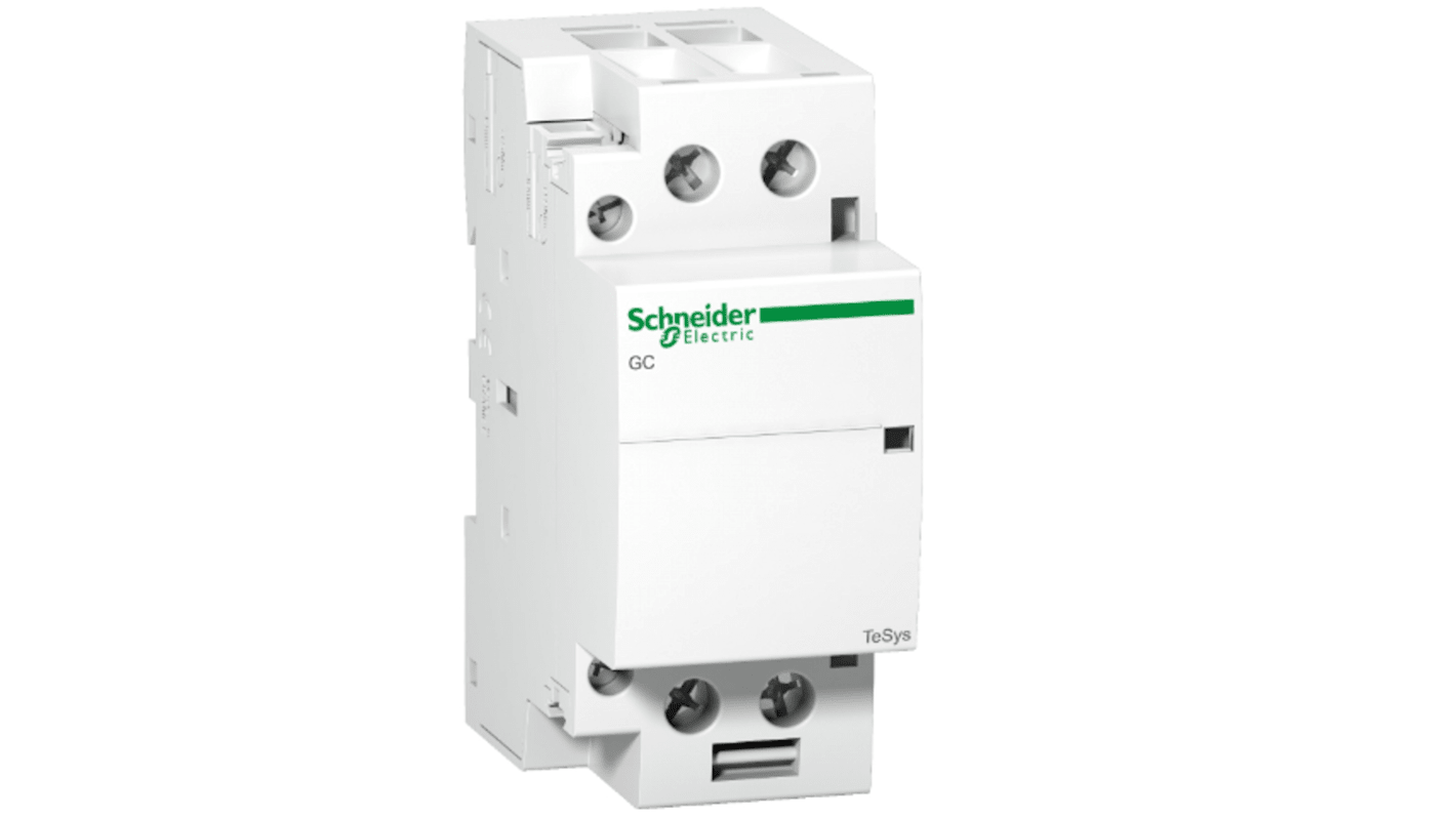 Contattore Schneider Electric GC4002M5, 2 poli 2NC, 40 A, montaggio su guida DIN 35 mm, larghezza 36 mm, 240 V.