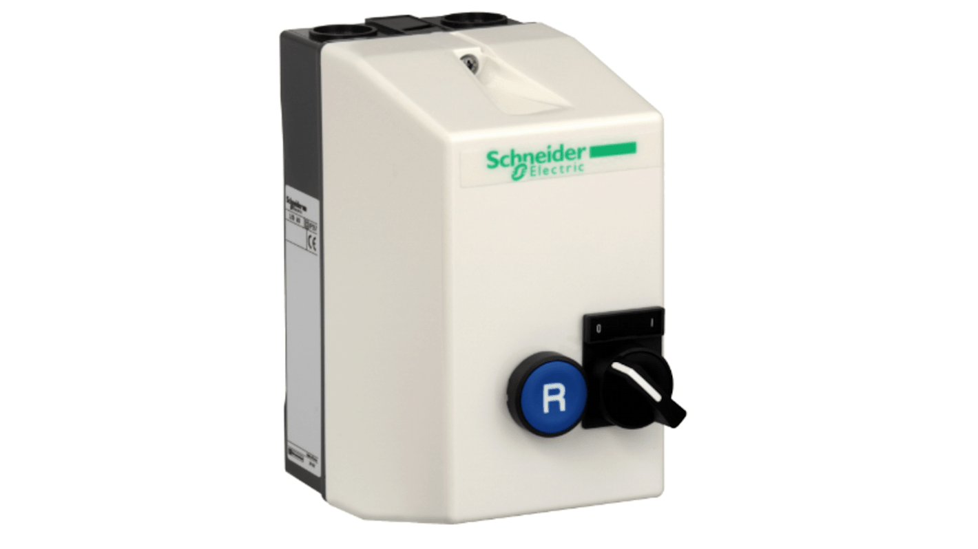 Starter DOL manuale Schneider Electric LE1D09M7A13 per motori 3 fasi, potenza 5,5 kW, corrente 9 A, grado di protezione IP65.