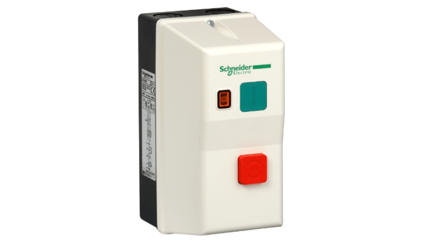 Starter DOL manuale Schneider Electric LE1M35M710 per motori 3 fasi, potenza 1,5 kW, montaggio a vite, grado di protezione IP65.