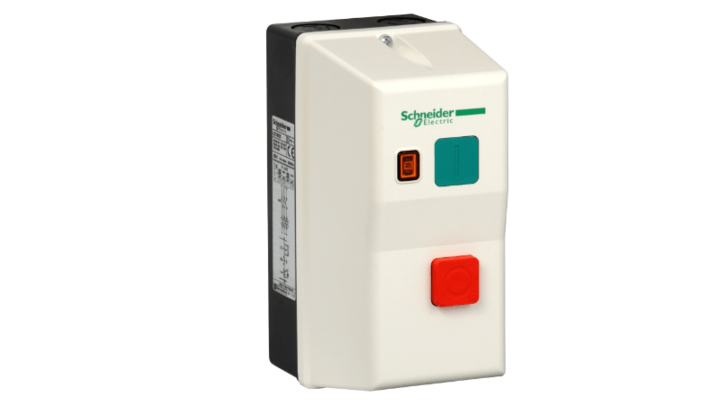 Starter DOL manuale Schneider Electric LE1M35M712 per motori 3 fasi, potenza 2,2 kW, montaggio superficiale, grado di protezione IP65.